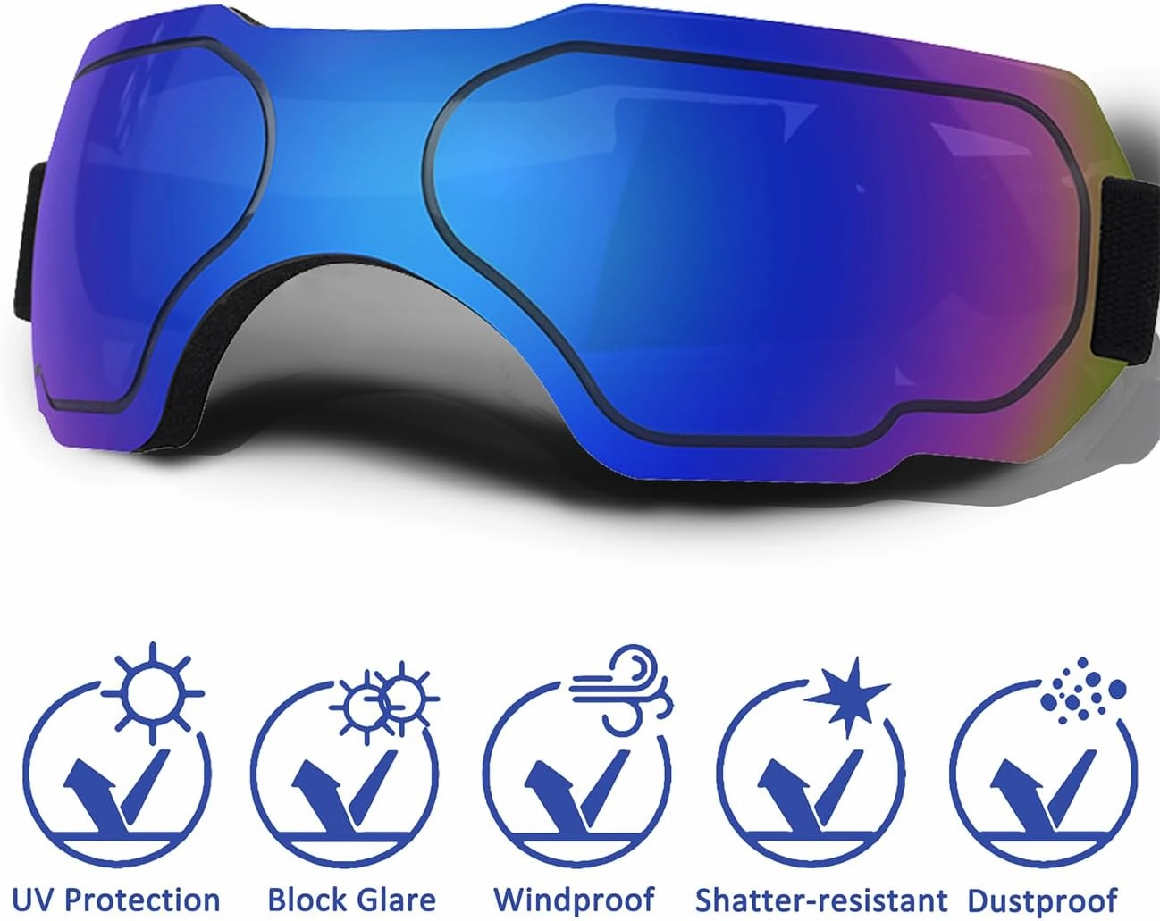 Small Dog Sunglasses with Adjustable Strap - UV Protection, Suitable for Puppy Eyes