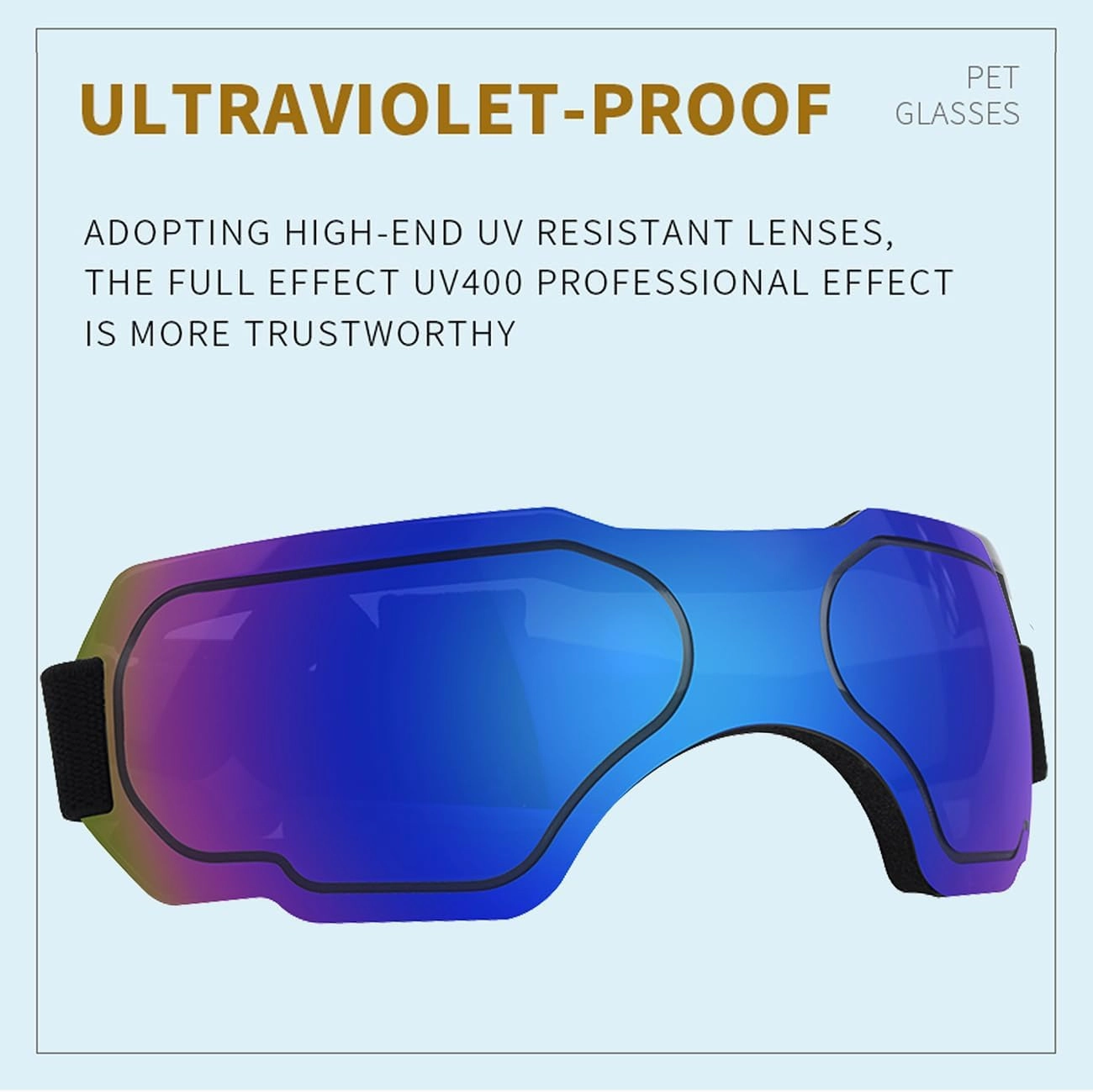 Small Dog Sunglasses with Adjustable Strap - UV Protection, Suitable for Puppy Eyes