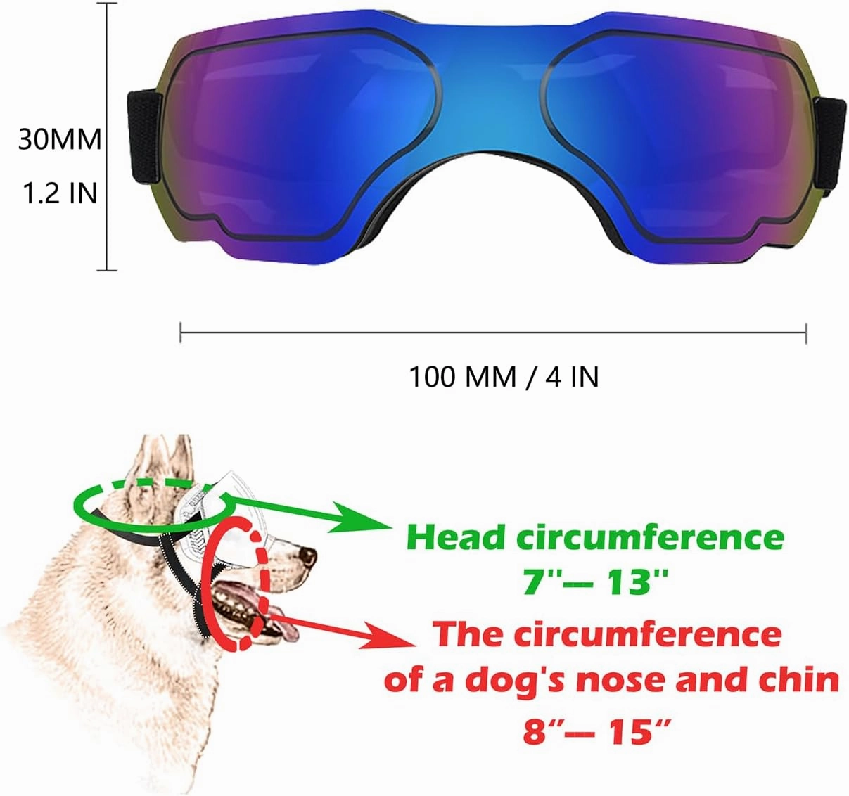 Small Dog Sunglasses with Adjustable Strap - UV Protection, Suitable for Puppy Eyes