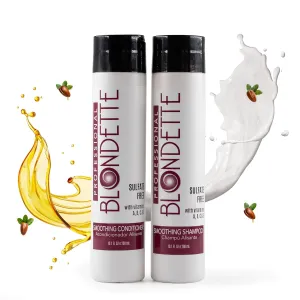 Smoothing Sulfate-Free Shampoo & Conditioner Set – 10 oz Each – With Keratin, Argan Oil, and Vitamins A, B, C, & E – Restorative and Moisturizing for All Hair Types, Perfect for Keratin Treated Hair