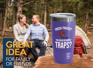 Snowboarding Purple Edition Viking Tumbler 20oz - Fresh tracks - Ski Snowboard Goggles Snowboarder Skiing Snowboarding Gift Skiers Hiking Mountain