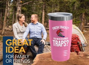 Snowboarding Pink Edition Viking Tumbler 20oz - Fresh tracks - Ski Snowboard Goggles Snowboarder Skiing Snowboarding Gift Skiers Hiking Mountain