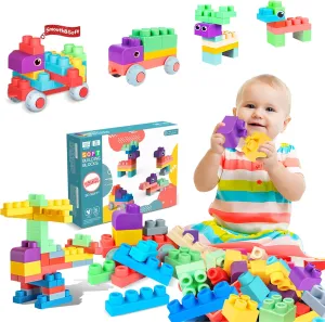 Soft Building Blocks for Toddler, Blocks for Kids 6 Months and up, Large Creative Stacking Blocks 20 PCS STEM Blocks, Toddler Stacking Toy Gifts Colorful Soft Block Sets