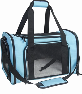 Soft Sided Carrier for Small Medium Cats Dogs,TSA Airline Approved Collapsible Travel Pet Carrier Medium Blue