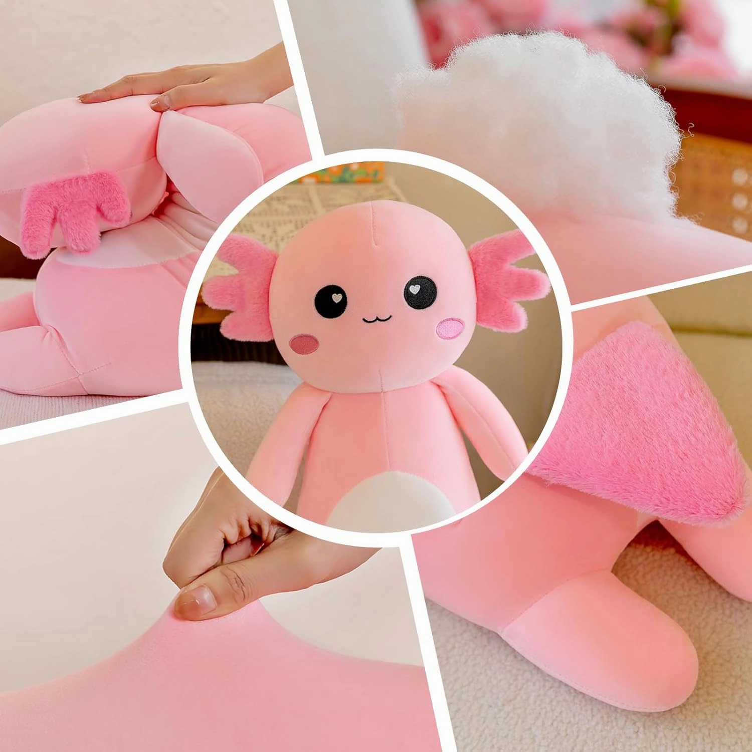 Somao Long Axolotl Plush Pillow, Cute Axolotl Stuffed Animal Body Plush Soft Plushies Doll Toy for Girls Boys(80cm/31.4inch,Green)