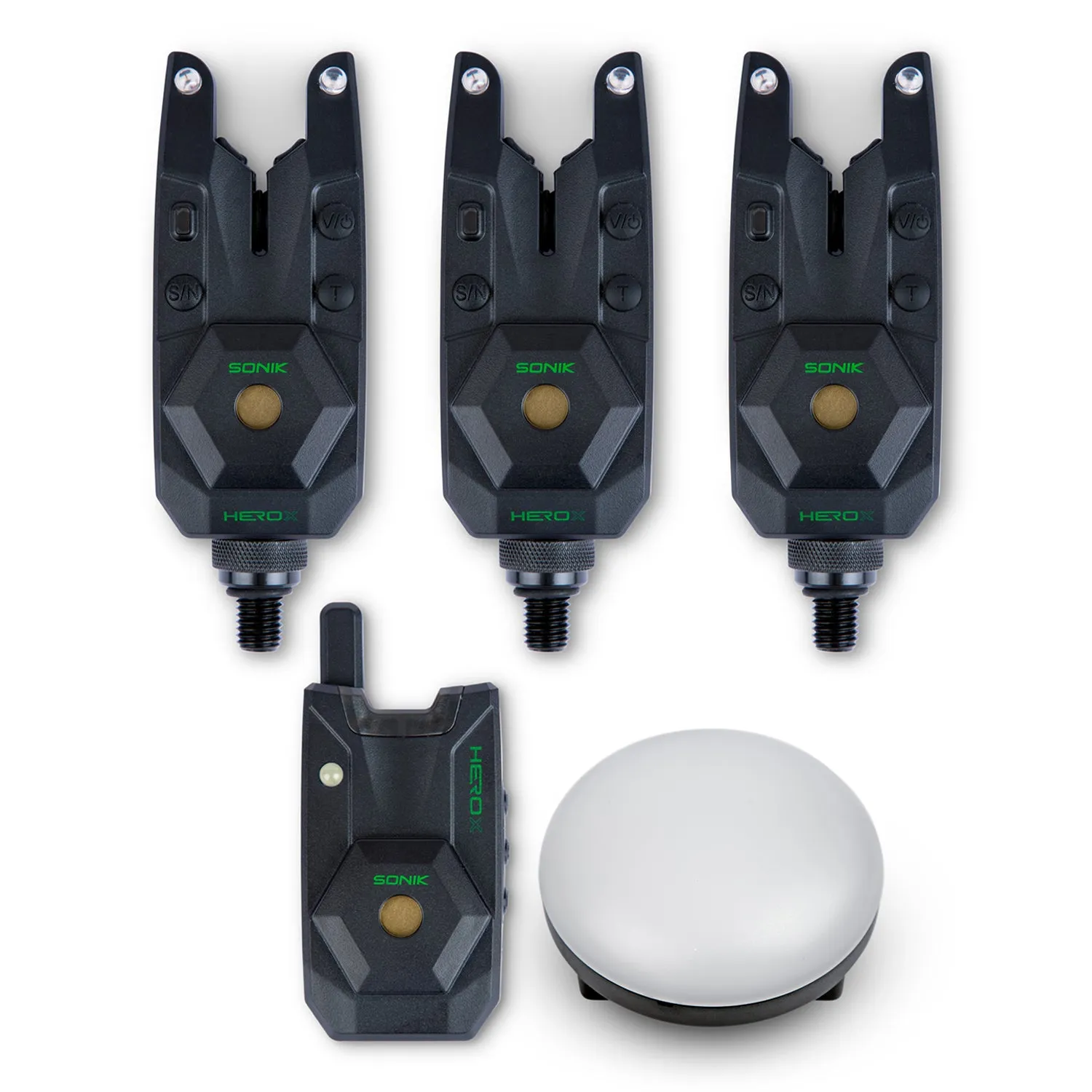 SONIK Herox Bite Alarm Set 3 1 Bivvie Light (R G B)