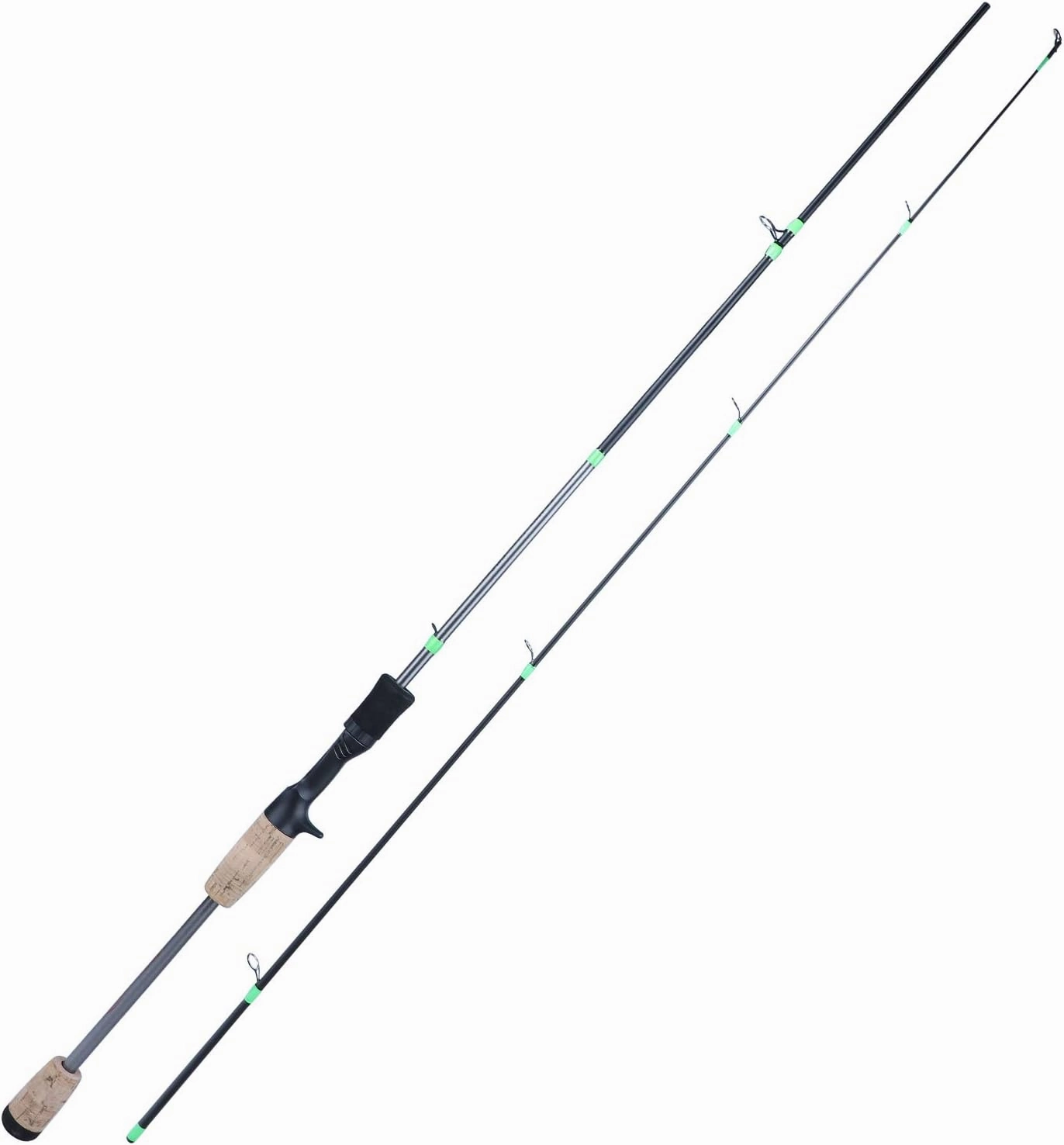 Sougayilang Flexible Fishing Rods, Spinning Rods & Casting Rods, Lightweight Trout Rods 2 Pieces Cork Handle Crappie Fishing