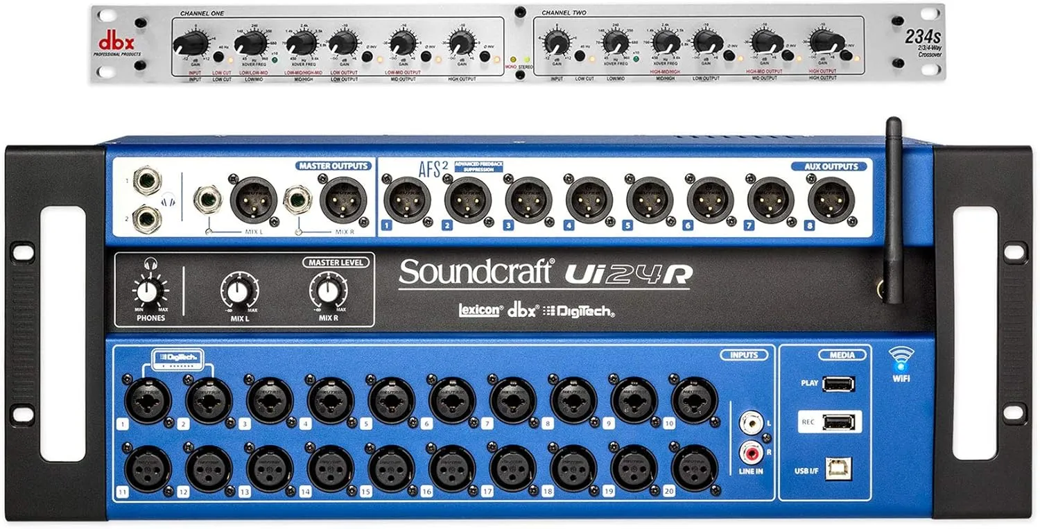 Soundcraft Ui24R 24 Input Digital Mixer w/Wifi App Control Ui 24R DBX Crossover