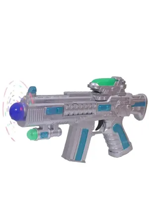 Space Musical Toy Gun for Kids with Flashing Lights (Multicolor,Pack Of 1)