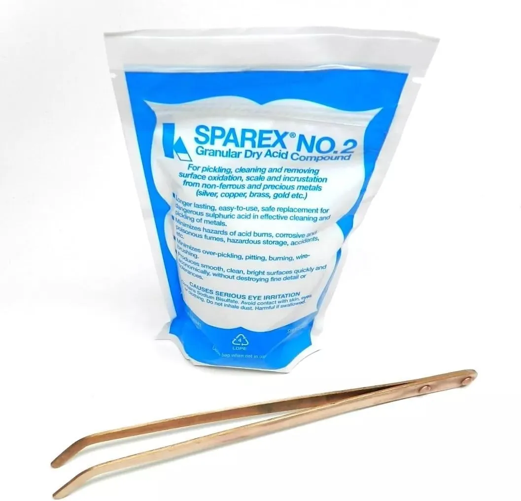 SPAREX No 2 Granular Dry Pickling Compound 10oz with Copper Tong for Pickle Pot Set Jewelry Making and Soldering