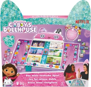 Spin Master Games Gabby's Dollhouse The Miau-tastic game: board game for the popular kindergarten series on Netflix, for 2-4 players, ideal for children aged 4 and up