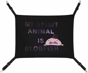 Spitit Animal Blobfish Cat Hanging Hammock Soft Breathable Pet Cage Dog Hammock with Adjustable Straps and Metal Hooks