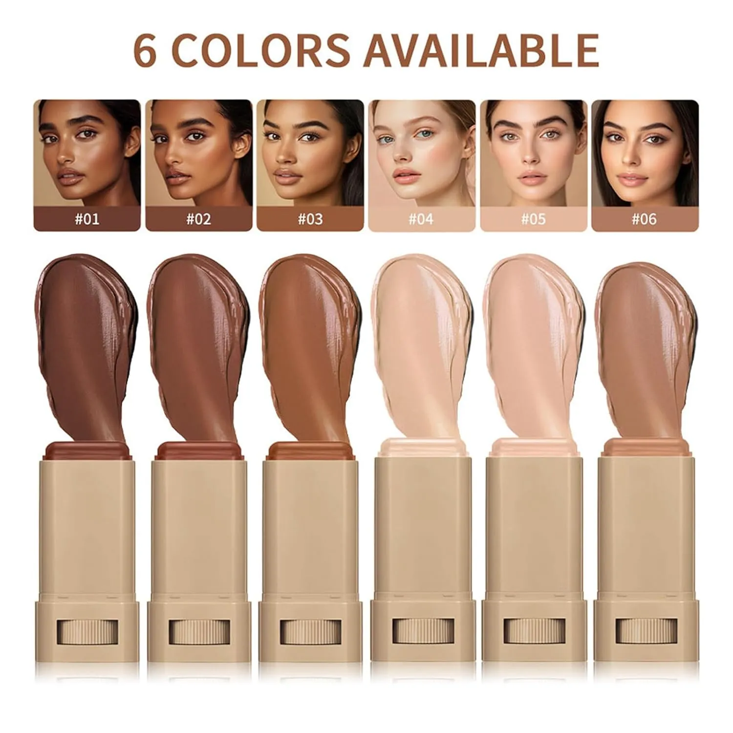 Splendor Serum Boosted Skin Tint Balm, Solid Tinted Moisturizing Serum Contour Stick Foundation Face Stick, Sweat-proof Portable for Women of All Skin Tones (#5-2PCS)