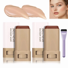 Splendor Serum Boosted Skin Tint Balm, Splendor Balm Solid Tinted Moisturizing Serum Contour Stick Foundation Face Stick, Sweat-proof Portable for Women of All Skin Tones (#4-2PCS)