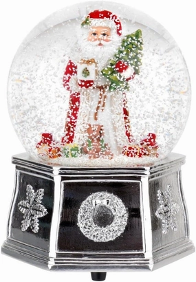 Spode Christmas Tree Musical Santa Snow Globe, Small