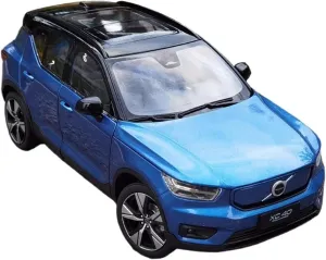 Sports car Metal Model 1:18 for Volvo XC40 Pure Electric XC40 2022 Cast Alloy Car Model White Collection Decoration Hobby for Home Décor(Blue)