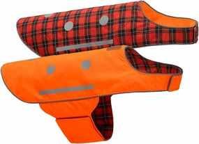SPOT THE DOG! Reflective Dog Vest - Adjustable Safety Vest, High Visibility Fluorescent Apparel for Walking, Hiking & Camping, Hunting, Off Leash (Blaze Orange, Red Plaid, S)