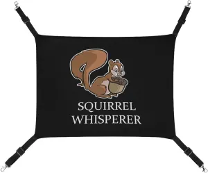 Squirrel Whisperer Cat Hanging Hammock Soft Breathable Pet Cage Dog Hammock with Adjustable Straps and Metal Hooks