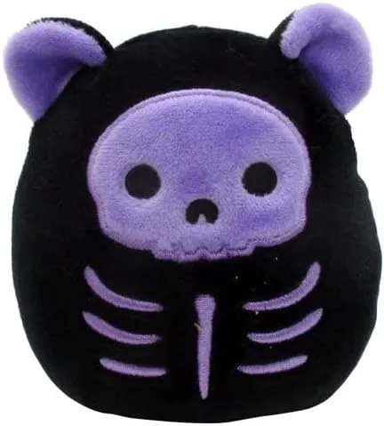 Squishmallow Official Kellytoy Halloween Squishy Soft Plush Toy Animals (Shellie Skeleton Bear, 4 Inch)