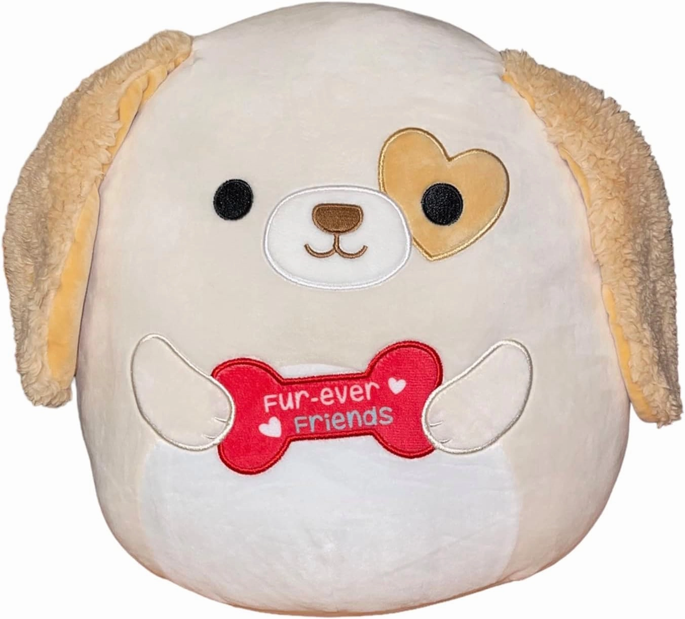 Squishmallow Official Kellytoy Plush Pets Squad Dogs Cats Bunnies Frogs Squishy Soft Plush Toy Animals (Tan/White/Red, Harrison Dog with Fur-ever Friends Bone, 12 Inch)
