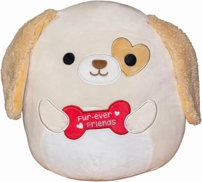 Squishmallow Official Kellytoy Plush Pets Squad Dogs Cats Bunnies Frogs Squishy Soft Plush Toy Animals (Tan/White/Red, Harrison Dog with Fur-ever Friends Bone, 12 Inch)