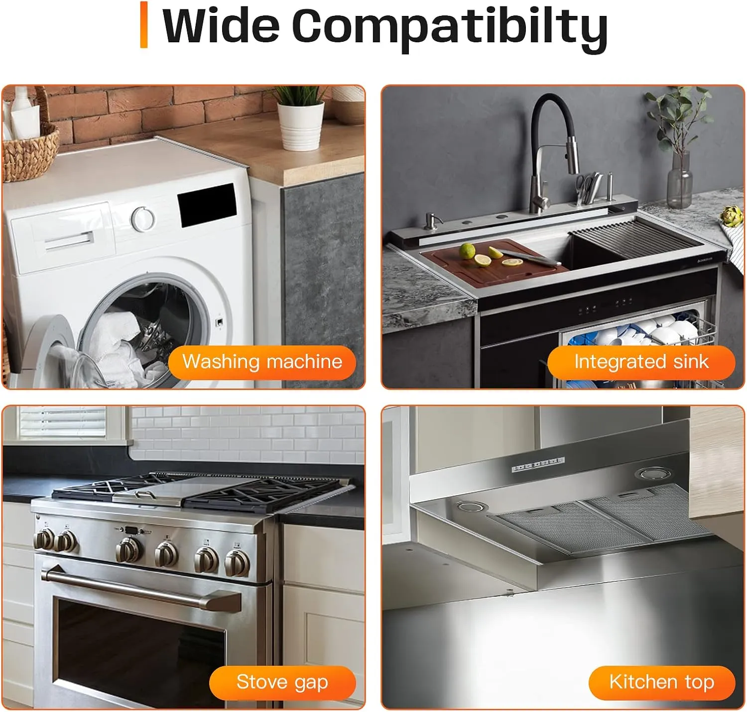 Stainless Steel Stove Gap Covers,Stove Gap Filler, Range Trim Kit, Stove Gap Guards, Heat Resistant and Easy to Clean, Easy retractable Length 13.8" to 27.5", Width 0.79",Silver(2PCS)