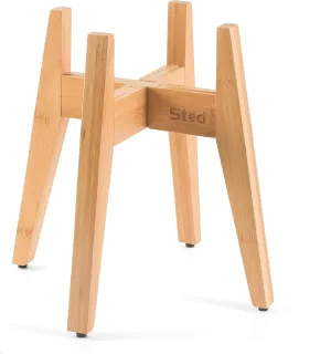 Sted Elevated Dog Bowl for Large Dogs, 100% Bamboo Single Raised Dog Bowl Stand with Adjustable Width 7.5-11 Inches, 13" Tall Dog Food Bowl and Water Bowls Stands