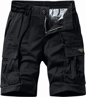 Stessotudo Mens Casual Shorts Drawstring Elastic Waist Cargo Short with Pockets Slim Fit Thin Comfy Knee Length Walking Short