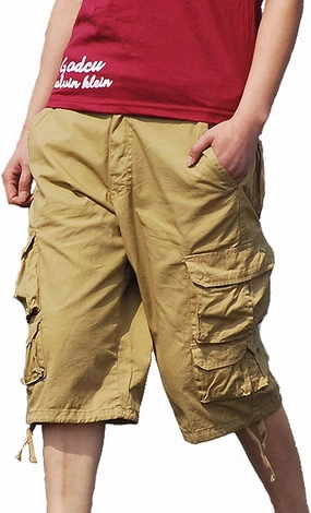 Summer Shorts Men Stylish Casual Elastic Waist Cargo Short Multi Pockets Summer Work Utility Shorts 9" Inseam