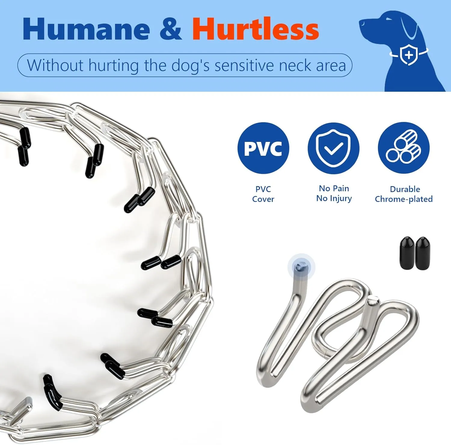 Supet Prong Collar for Dogs, Adjustable Dog Choke Collar Adjustable Dog Pinch Collar with Quick Release Buckle for Small Medium Large Dogs(Packed with One Extra Links)