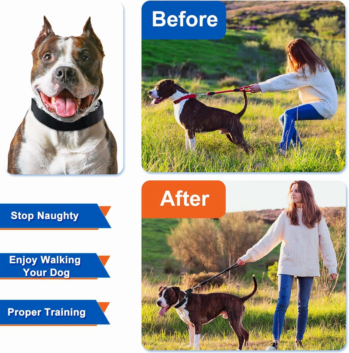 Supet Dog Prong Collar, Dog Choke Collar Adjustable Dog Pinch Collar with Quick Release Buckle/Nylon Cover for Small Medium Large Dogs