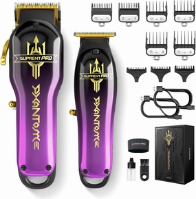 SUPRENT® PRO Professional Hair Clippers for Men- Barber Clippers Set Brushless Motor, Cordless Hair Clipper with Zero Gap Hair Trimmer- Premium Hair Cutting kit Gift for Men