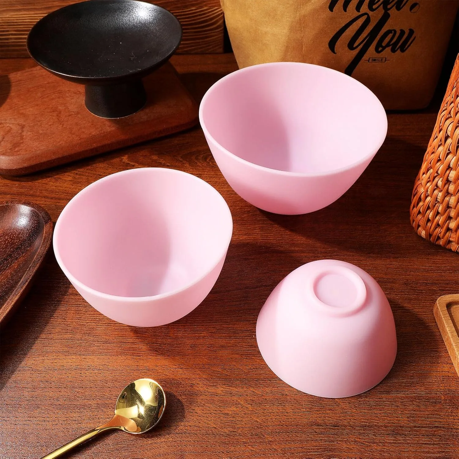 SUPVOX 3 Pcs Facial Mask Mixing Bowls Home Use Silicone Bowl for Facial Mask