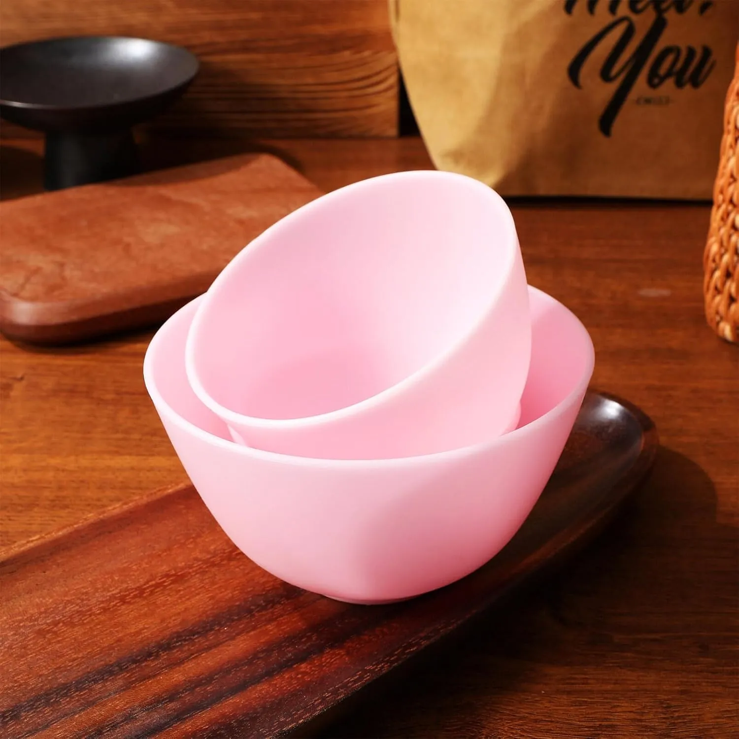 SUPVOX 3 Pcs Facial Mask Mixing Bowls Home Use Silicone Bowl for Facial Mask