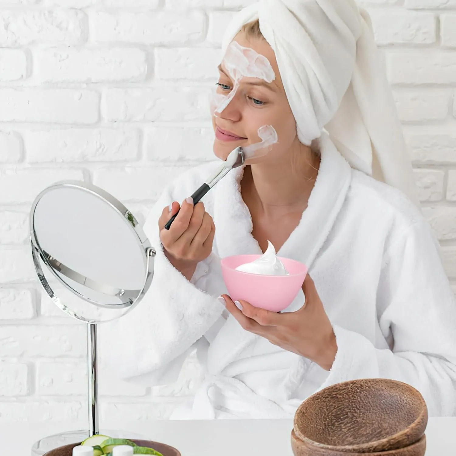 SUPVOX 3 Pcs Facial Mask Mixing Bowls Home Use Silicone Bowl for Facial Mask