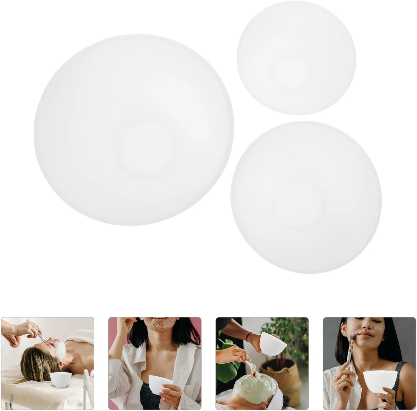SUPVOX 3 Pcs Facial Mask Mixing Bowls Home Use Silicone Bowl for Facial Mask