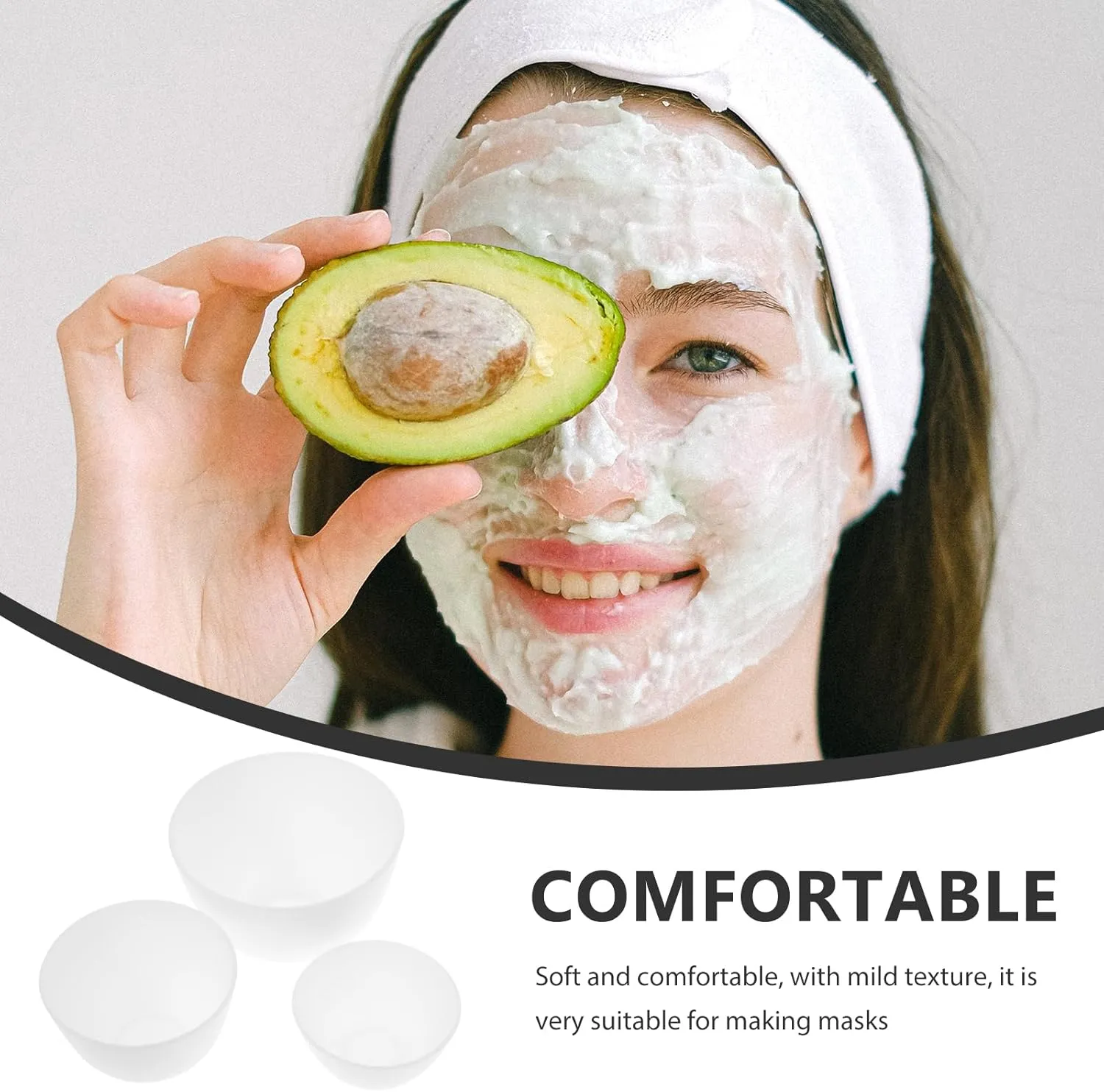 SUPVOX 3 Pcs Facial Mask Mixing Bowls Home Use Silicone Bowl for Facial Mask