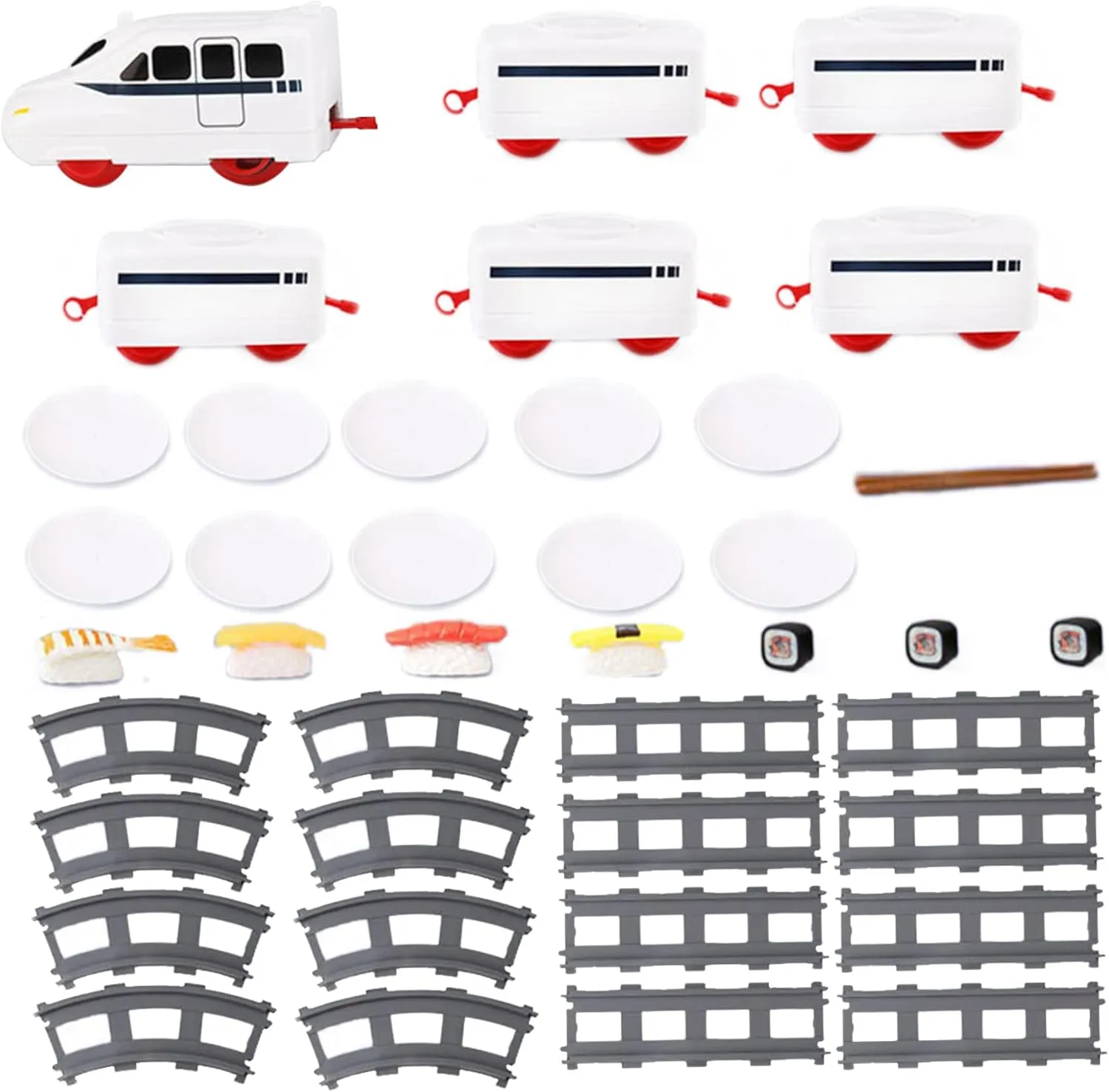 Sushi Train Rotating Food Train for Table Household Dinner with Rail Conveyor Belt, Serving Tray Battery Powered Table for Party, Display, Swing Plate Sushi