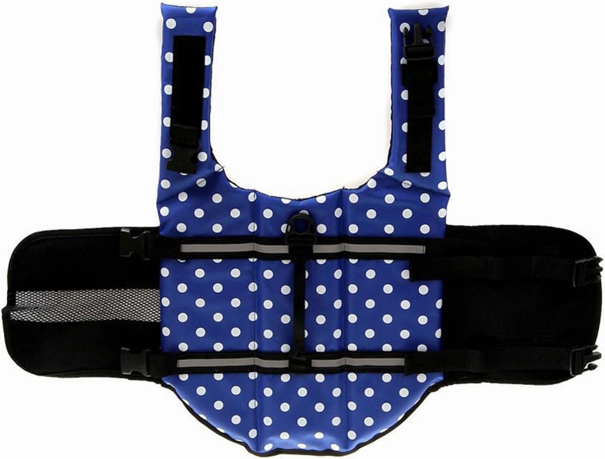 suyi Pet Dog Swimming Life Jacket Reflective Saver Preserver Floatation Vest Coat with Adjustable Belt Standard Fastening Pink Blue Yellow Size XS M L XL
