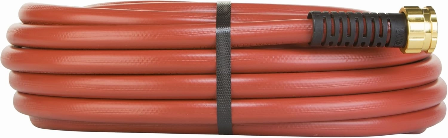 Swan Products SNCG58075 CONTRACTOR  Commercial Duty Clay Water Hose with Crush Proof Couplings 75' x 5/8", Red
