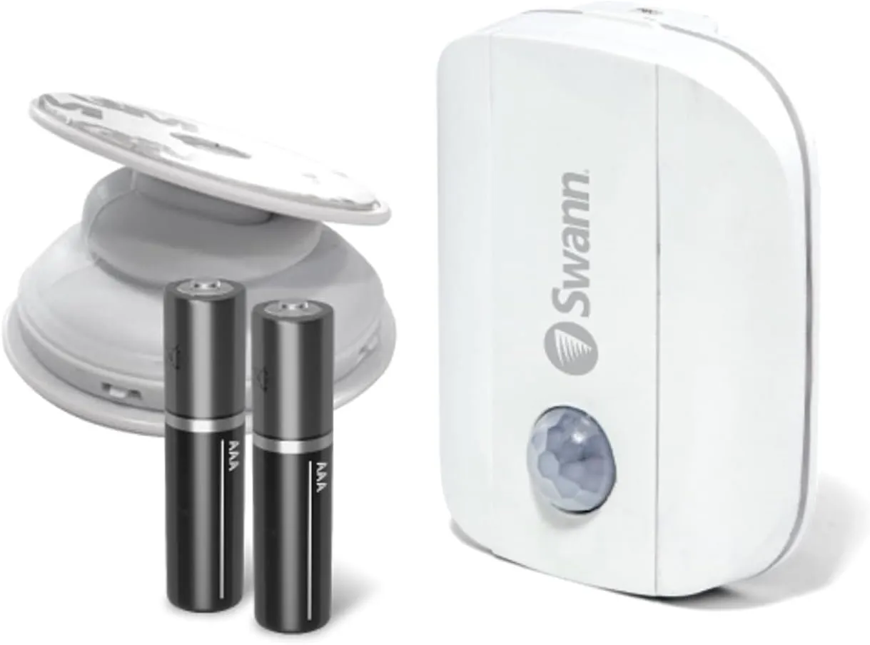 Swann Wireless Motion Alert Sensor Unit Easy Installation Both Indoors & Outdoors with Weatherproof Design, No Hub Required. Detect Movement Up to 50ft Away Within 110 Degree Range,White