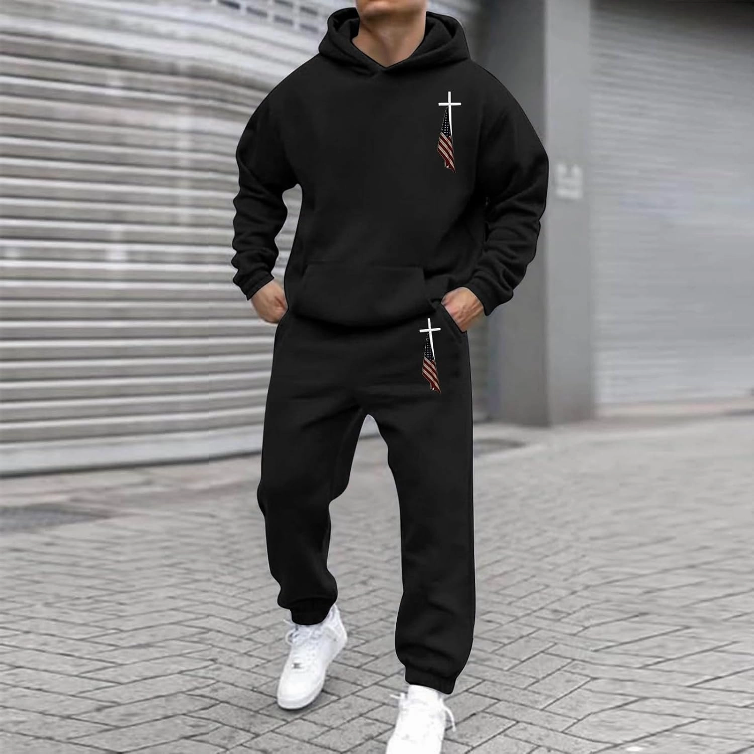 Sweat Suits for Men 2 Piece Hoodie Sweatsuit Sets Long Sleeve Hooded Sweatshirts and Sweatpants Sets Sports Suit