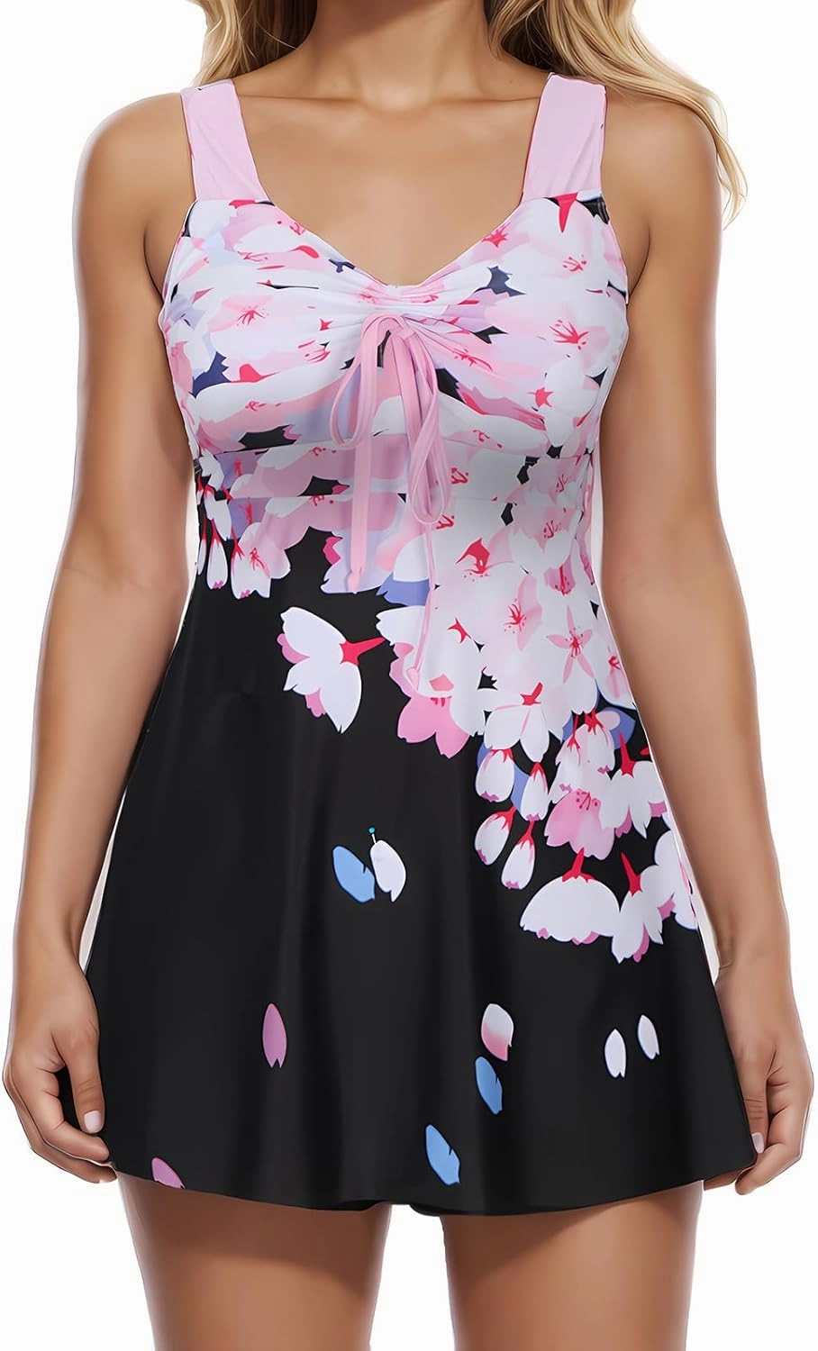 Swimsuit for Women 2024 Plus Size Two Piece Floral Print Beach Tankini Swim High Waisted Tummy Control Bathing Suits