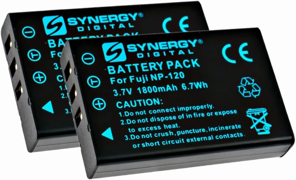 Synergy Digital Digital Camera Batteries, Compatible with Contax 186003, BP15005 Digital Camera Batteries (li-ion, 3.7V, 1800 mAh), Set of 2