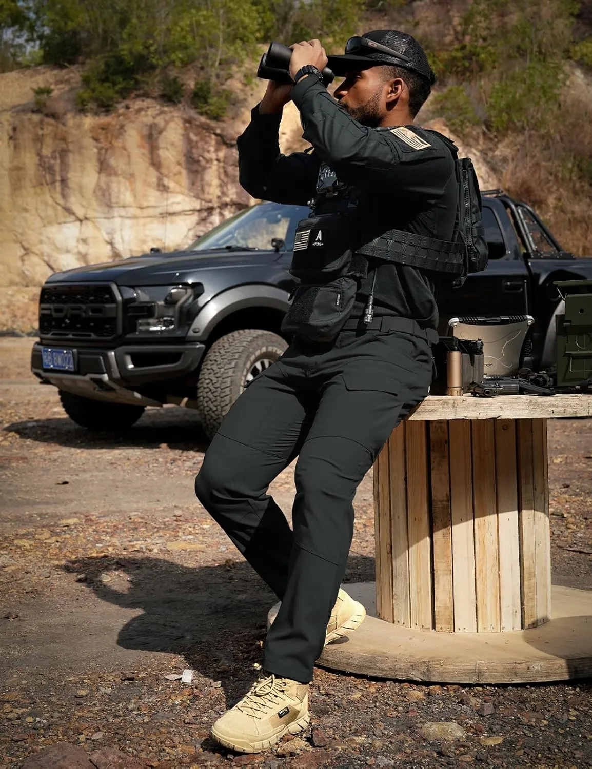 Tactical Pants Men's Flex Ripstop Water-Resistant Lightweight Stretch Cargo Trousers for EDC Outdoor Work Hiking