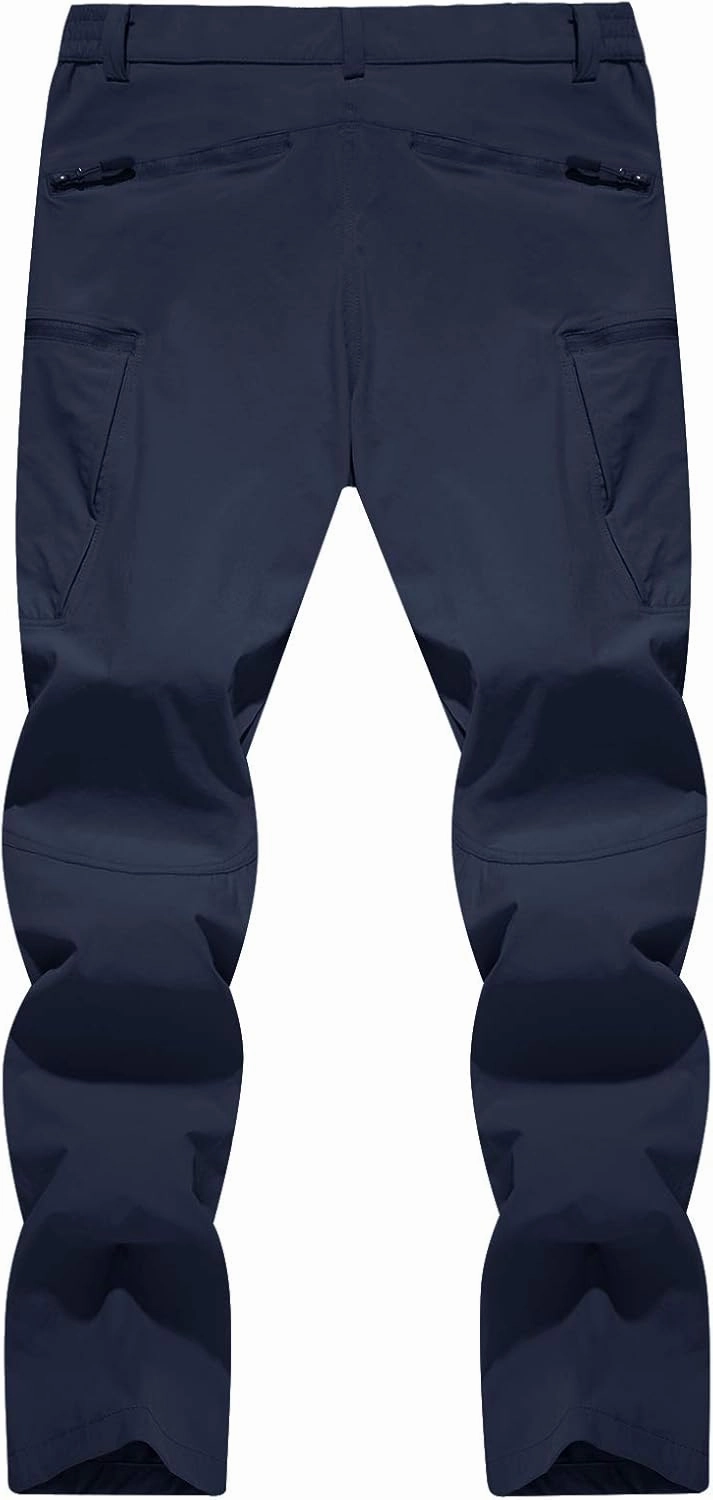 TACVASEN Men's Lightweight Hiking Tactical Pants Waterproof Quick Dry Cargo Work Rain Outdoor Pants 8 Pockets