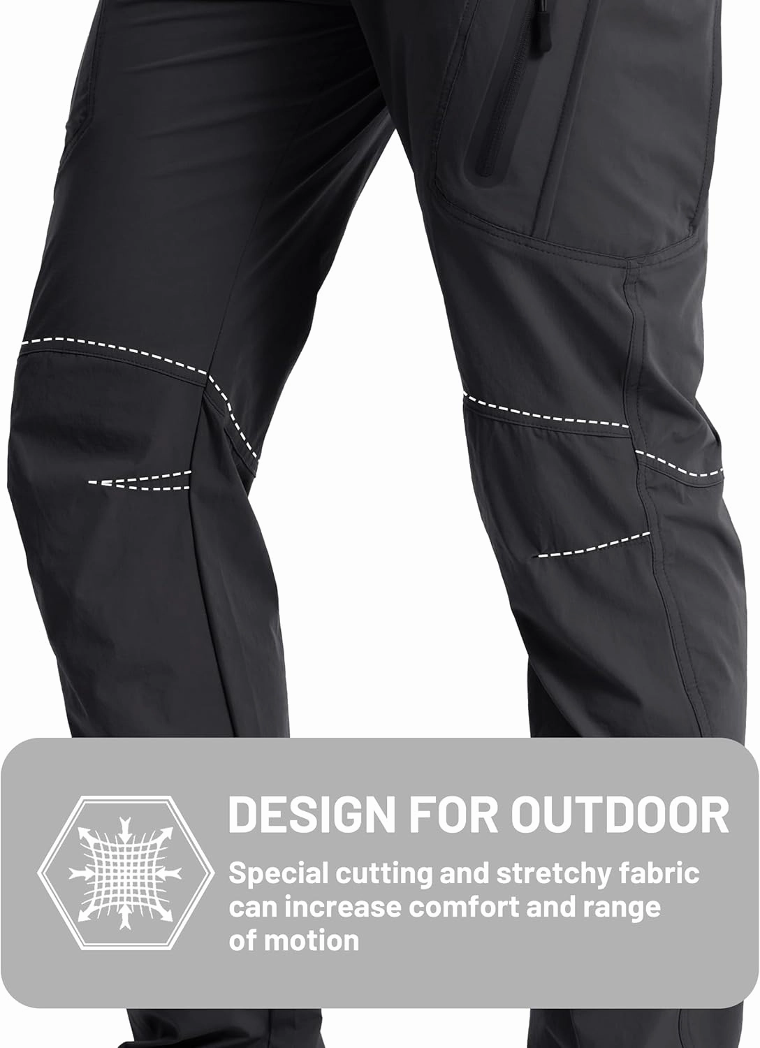TACVASEN Men's Lightweight Hiking Tactical Pants Waterproof Quick Dry Cargo Work Rain Outdoor Pants 8 Pockets