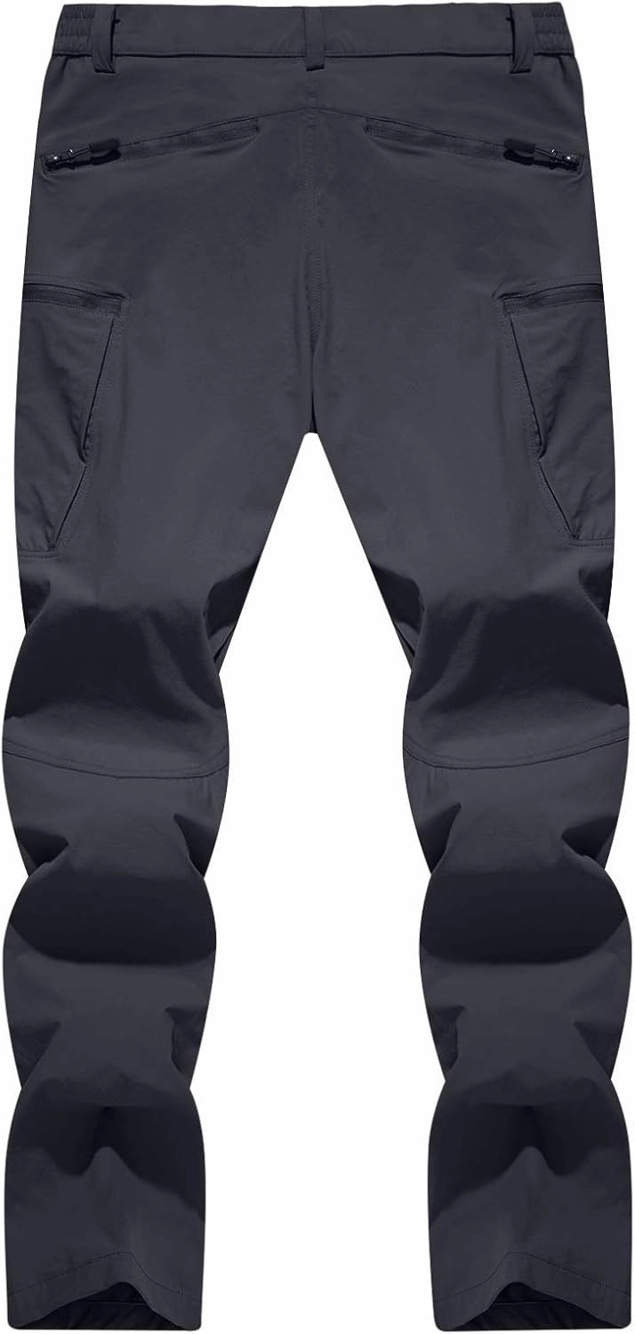 TACVASEN Men's Lightweight Hiking Tactical Pants Waterproof Quick Dry Cargo Work Rain Outdoor Pants 8 Pockets