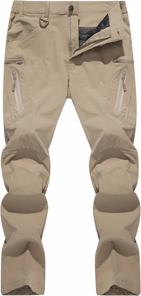 TACVASEN Men's Lightweight Hiking Tactical Pants Waterproof Quick Dry Cargo Work Rain Outdoor Pants 8 Pockets