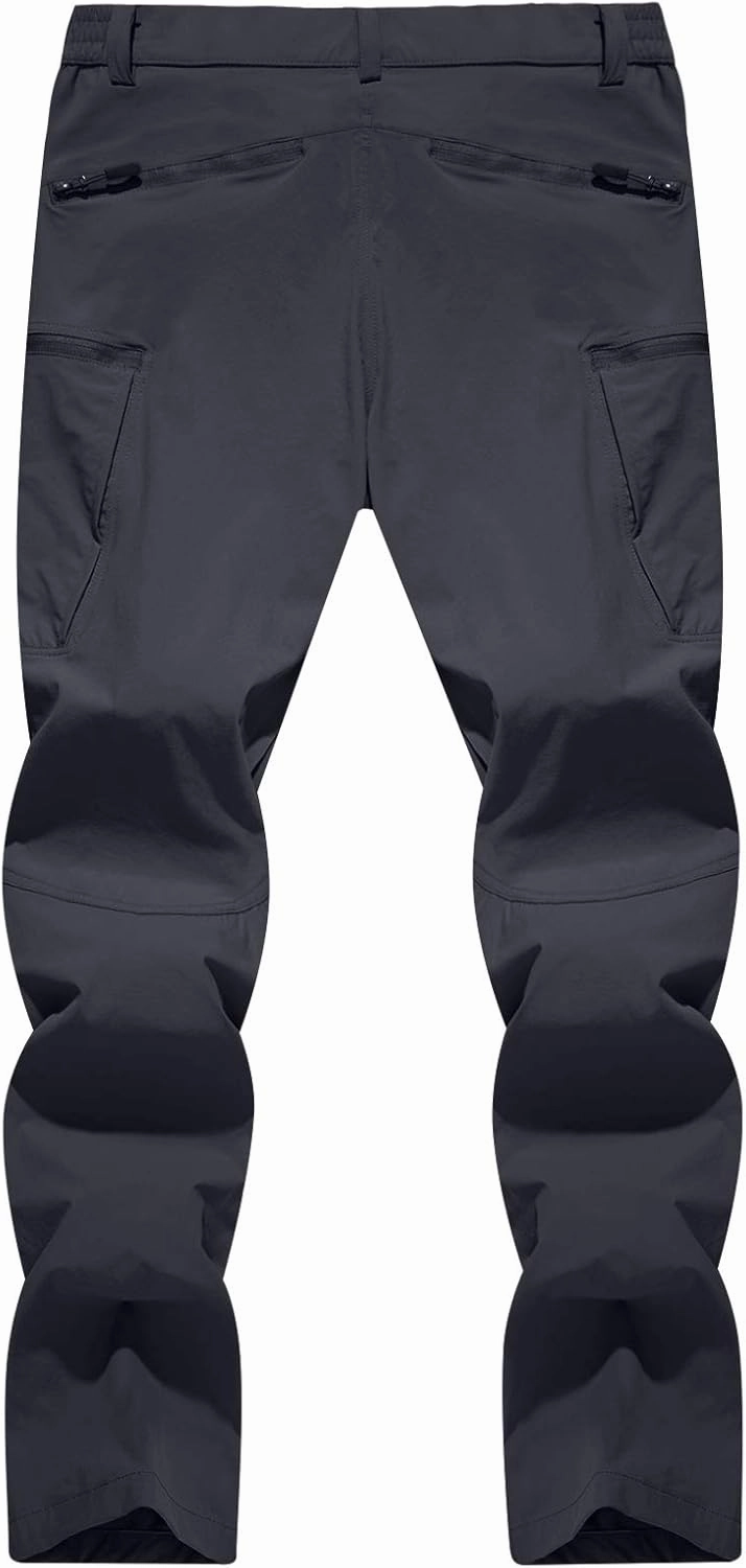 TACVASEN Men's Lightweight Hiking Tactical Pants Waterproof Quick Dry Cargo Work Rain Outdoor Pants 8 Pockets